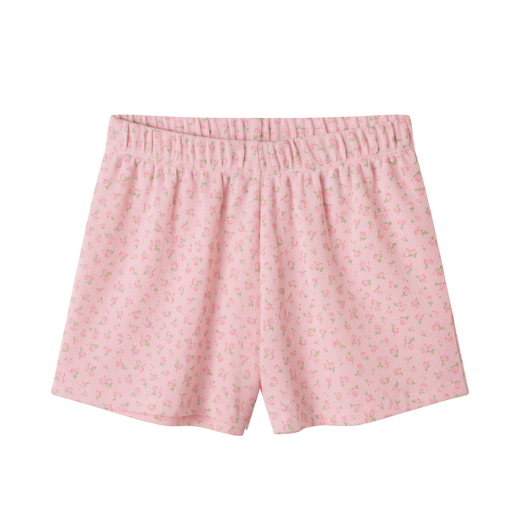 Tween (7-16) Waffle Short Sleeve Pajama Set | Floral Pink - Andy & Evan
