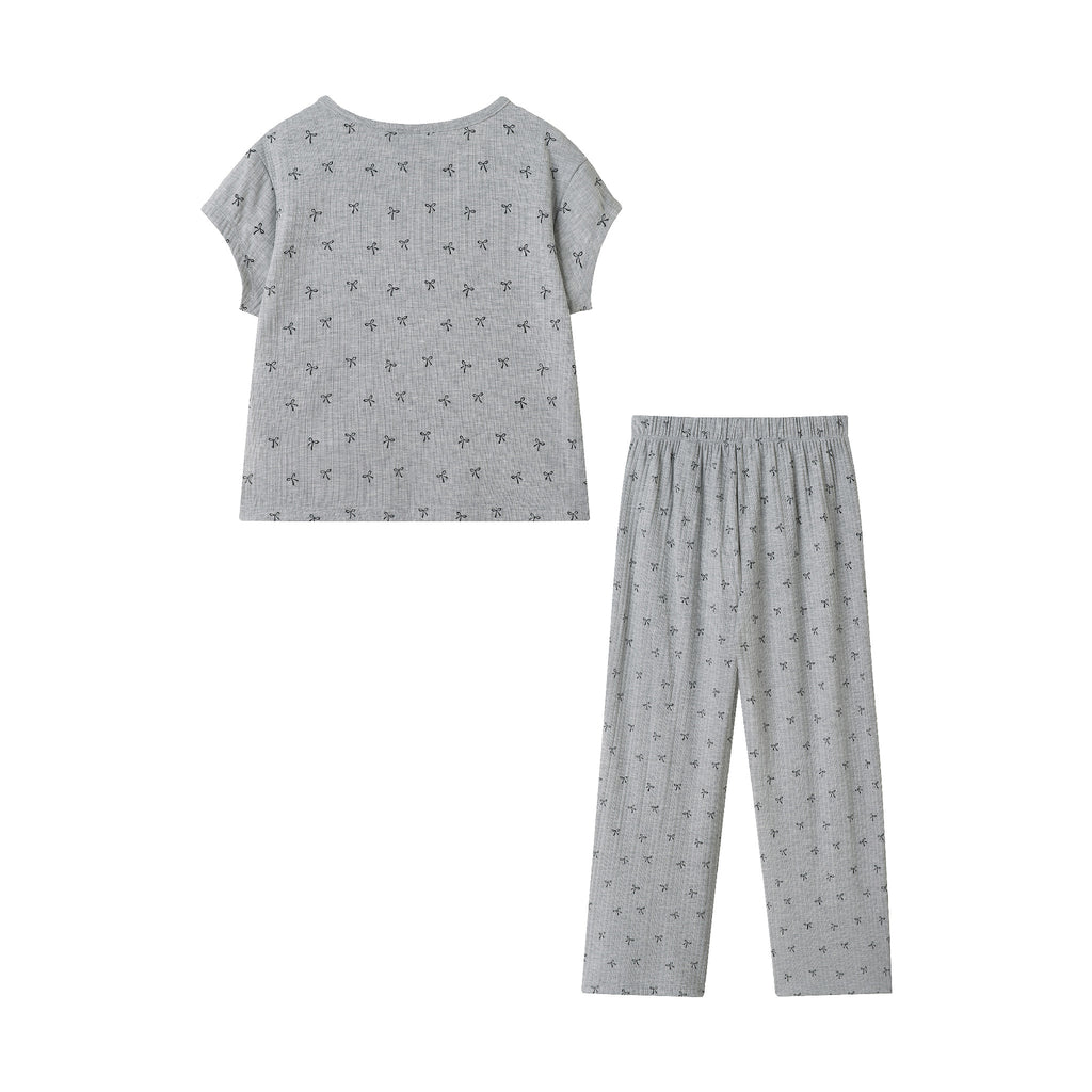 Tween (7-16) Ribbed Pajama Set | Cozy Bows - Andy & Evan
