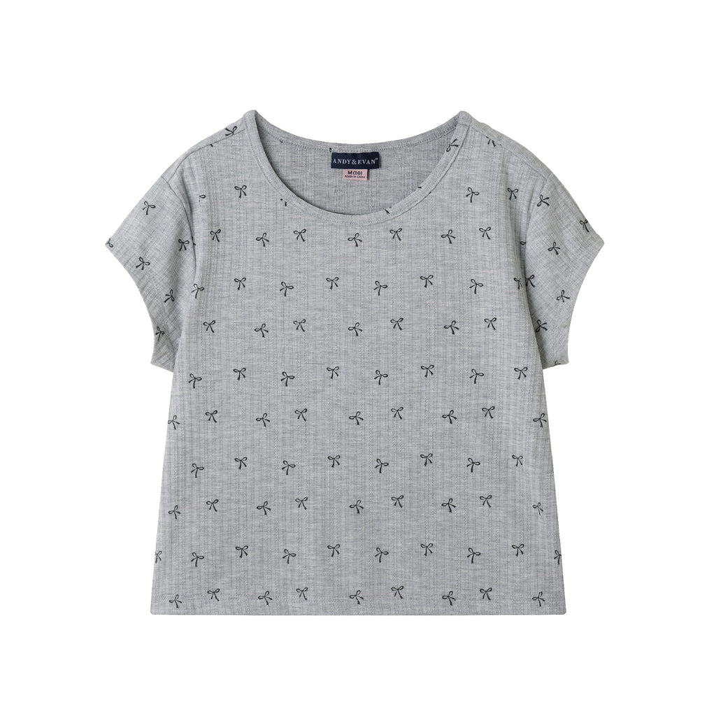 Tween (7-16) Ribbed Pajama Set | Cozy Bows - Andy & Evan