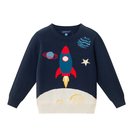 Kids Graphic Sweater | Rocket Ship