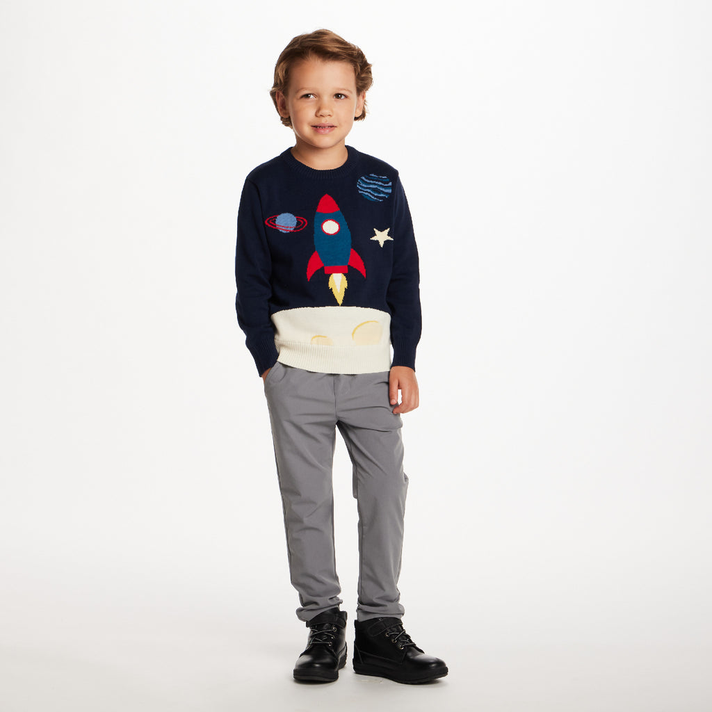 Kids Graphic Sweater | Rocket Ship - Andy & Evan