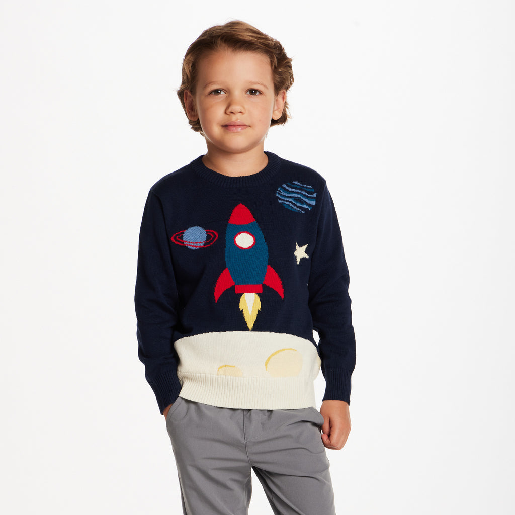 Kids Graphic Sweater | Rocket Ship - Andy & Evan