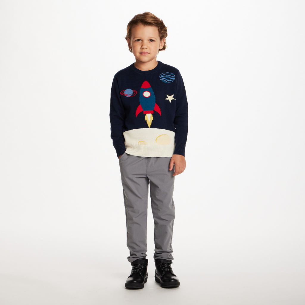 Kids Graphic Sweater | Rocket Ship - Andy & Evan