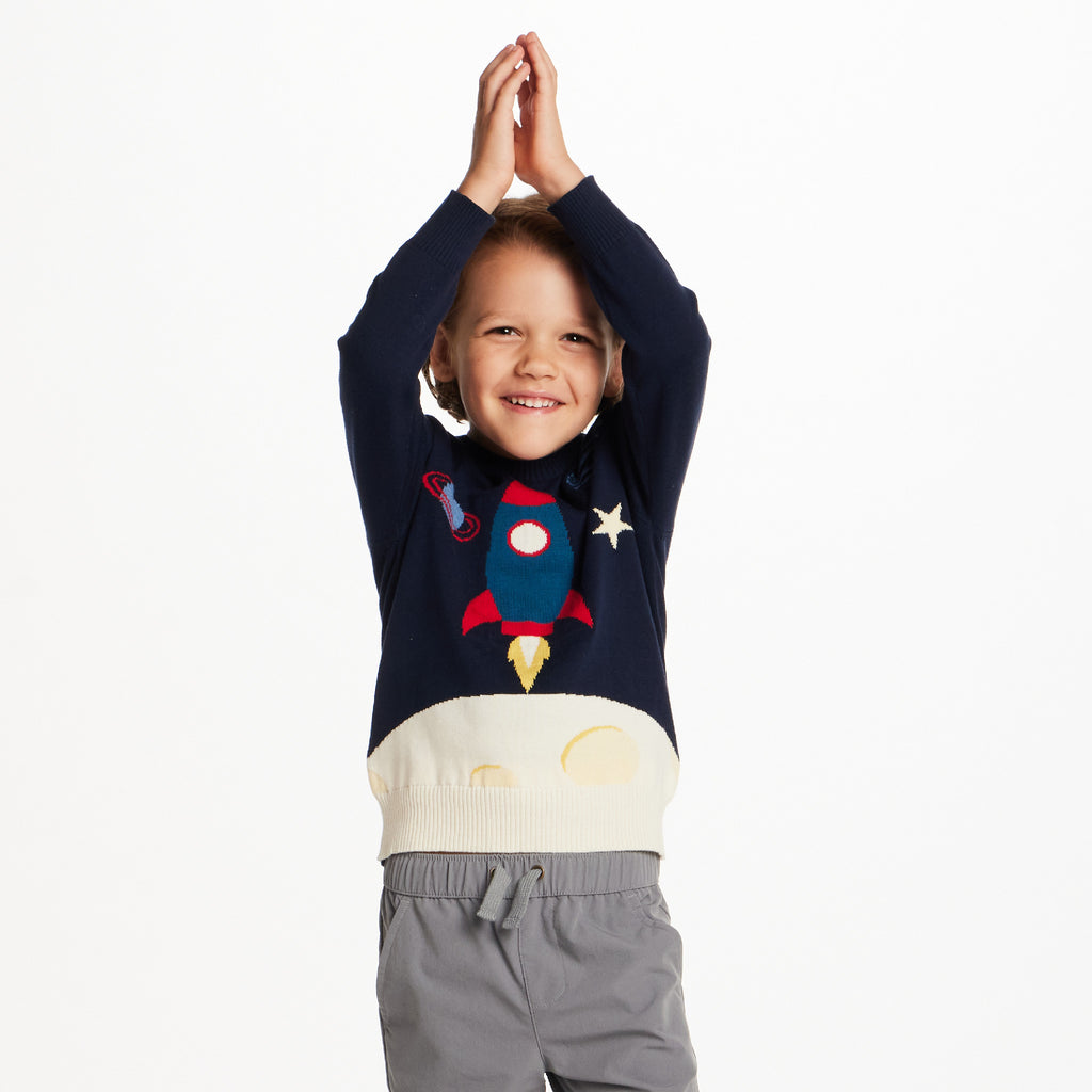 Kids Graphic Sweater | Rocket Ship - Andy & Evan