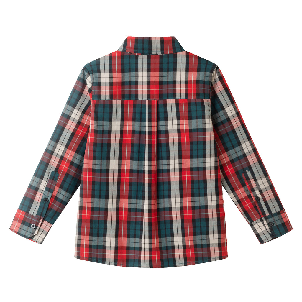 Kids Plaid Buttondown & Bowtie Set | Red Holiday - Andy & Evan