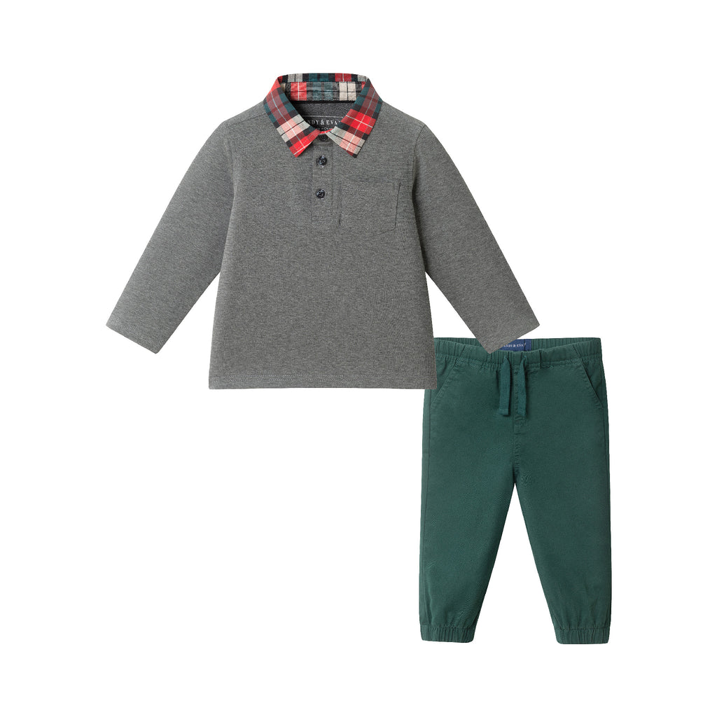 Infant Polo & Jogger Set | Grey - Andy & Evan