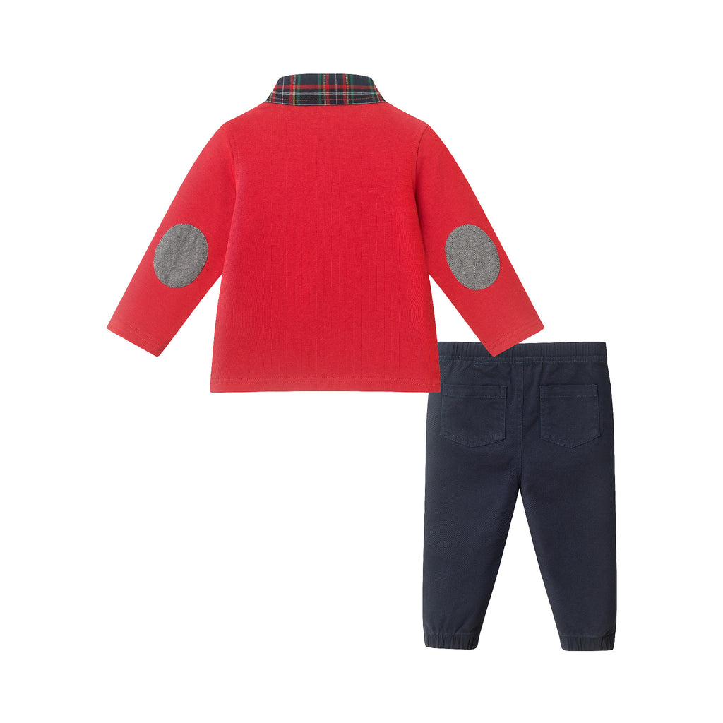 Infant Polo Shirt & Jogger Set | Red - Andy & Evan