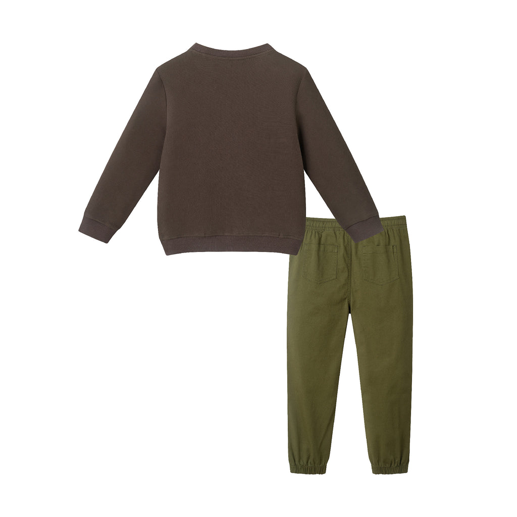 Kids Sweater & Twill Jogger Set | Holiday Truck - Andy & Evan