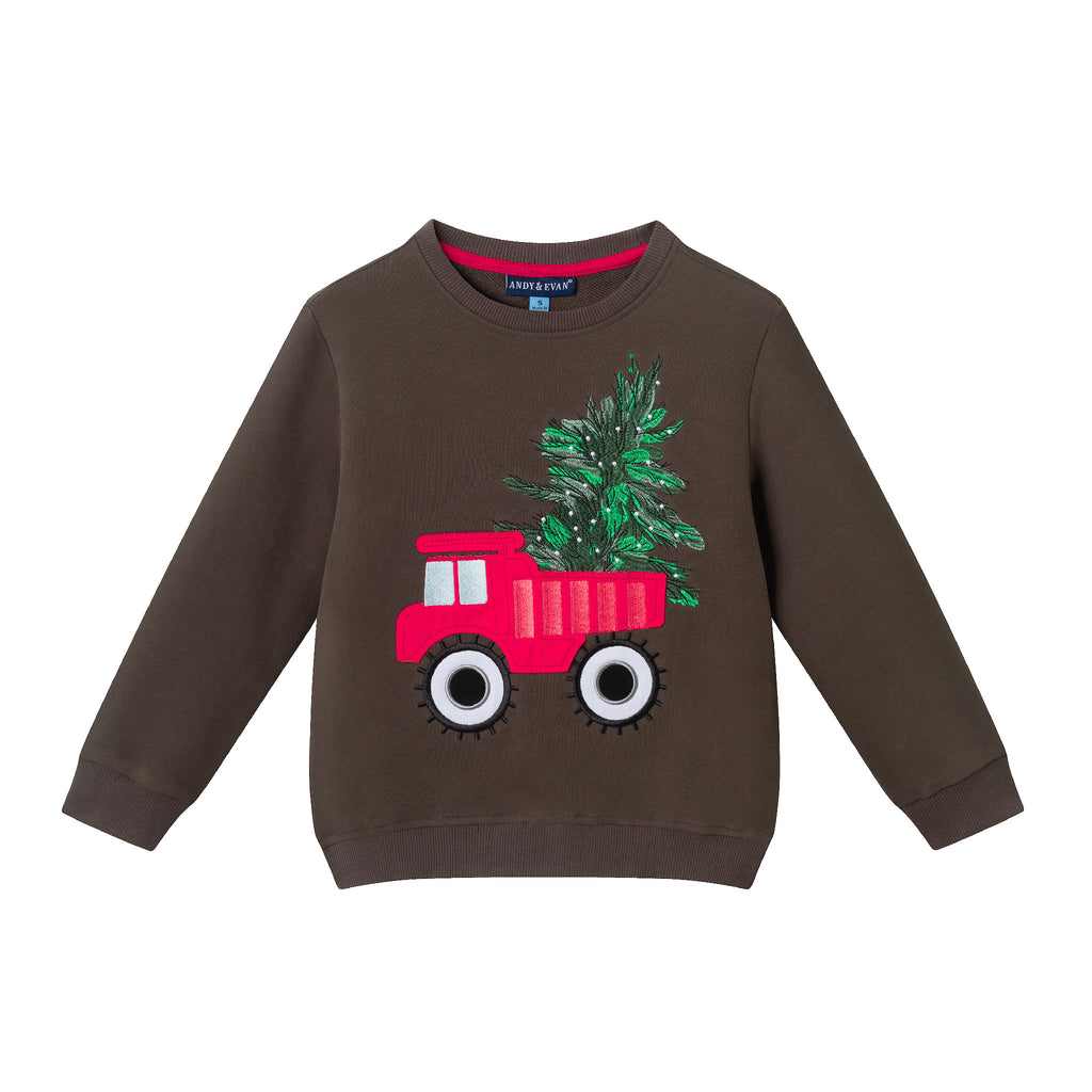 Kids Sweater & Twill Jogger Set | Holiday Truck - Andy & Evan