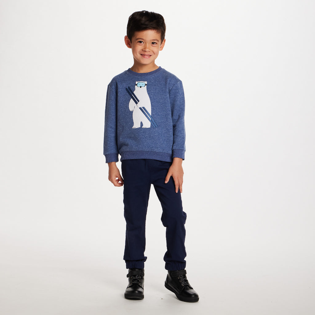 Kids Sweater & Twill Jogger Set | Navy Polar Bear - Andy & Evan