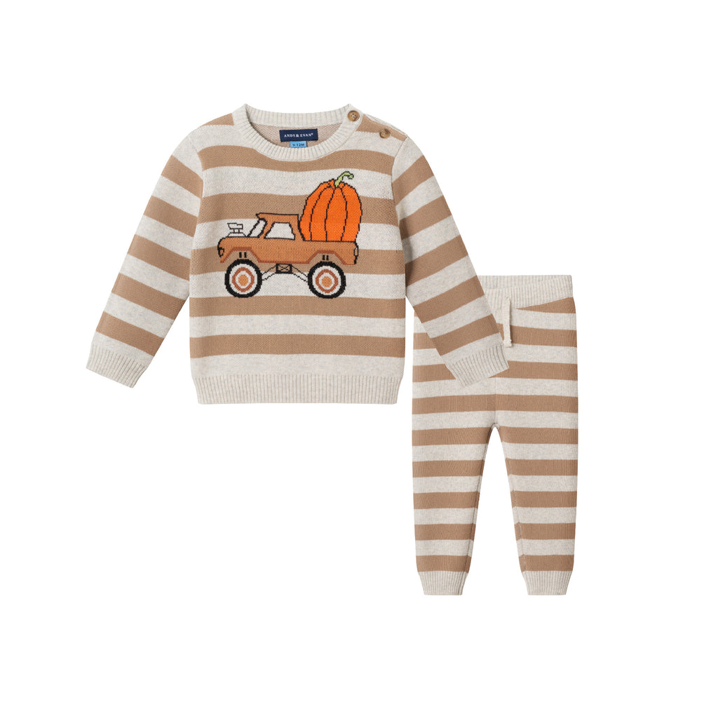 Infant Pumpkin Truck Sweater & Jogger Set | Pumpkin Truck - Andy & Evan
