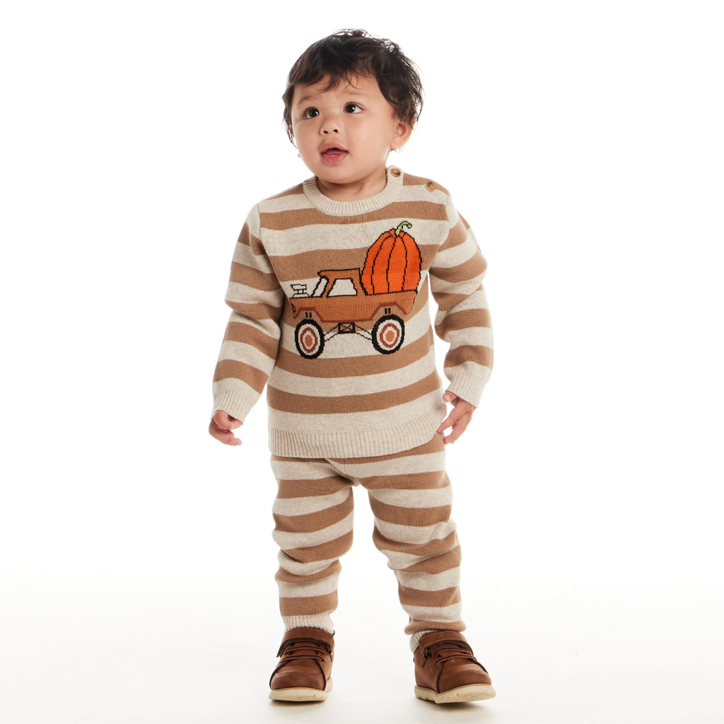 Infant Pumpkin Truck Sweater & Jogger Set | Pumpkin Truck - Andy & Evan