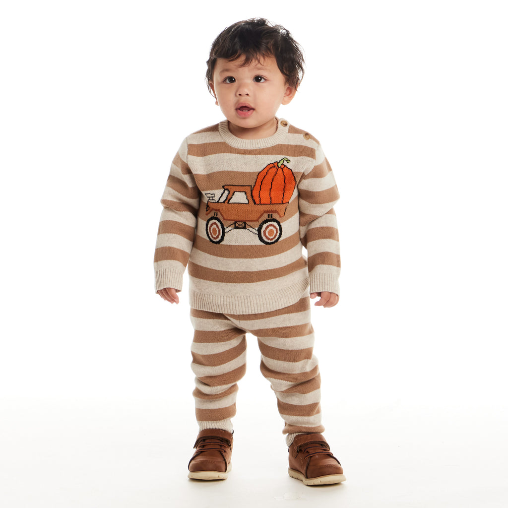 Infant Pumpkin Truck Sweater & Jogger Set | Pumpkin Truck - Andy & Evan