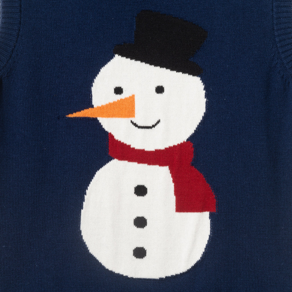 Kids Sweater Vest Set | Navy Snowman - Andy & Evan