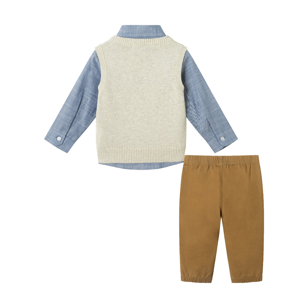 Infant Sweater Vest Set | Beige Reindeer - Andy & Evan