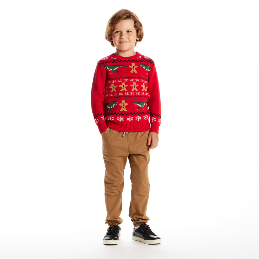 Kids (2 - 8) Fair Isle Sweater & Pants Set - Gingerbread