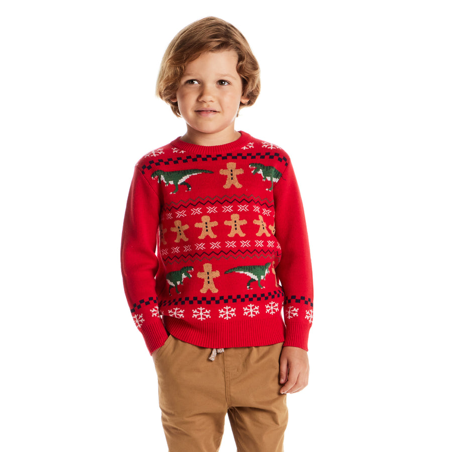 Kids (2 - 8) Fair Isle Sweater & Pants Set - Gingerbread