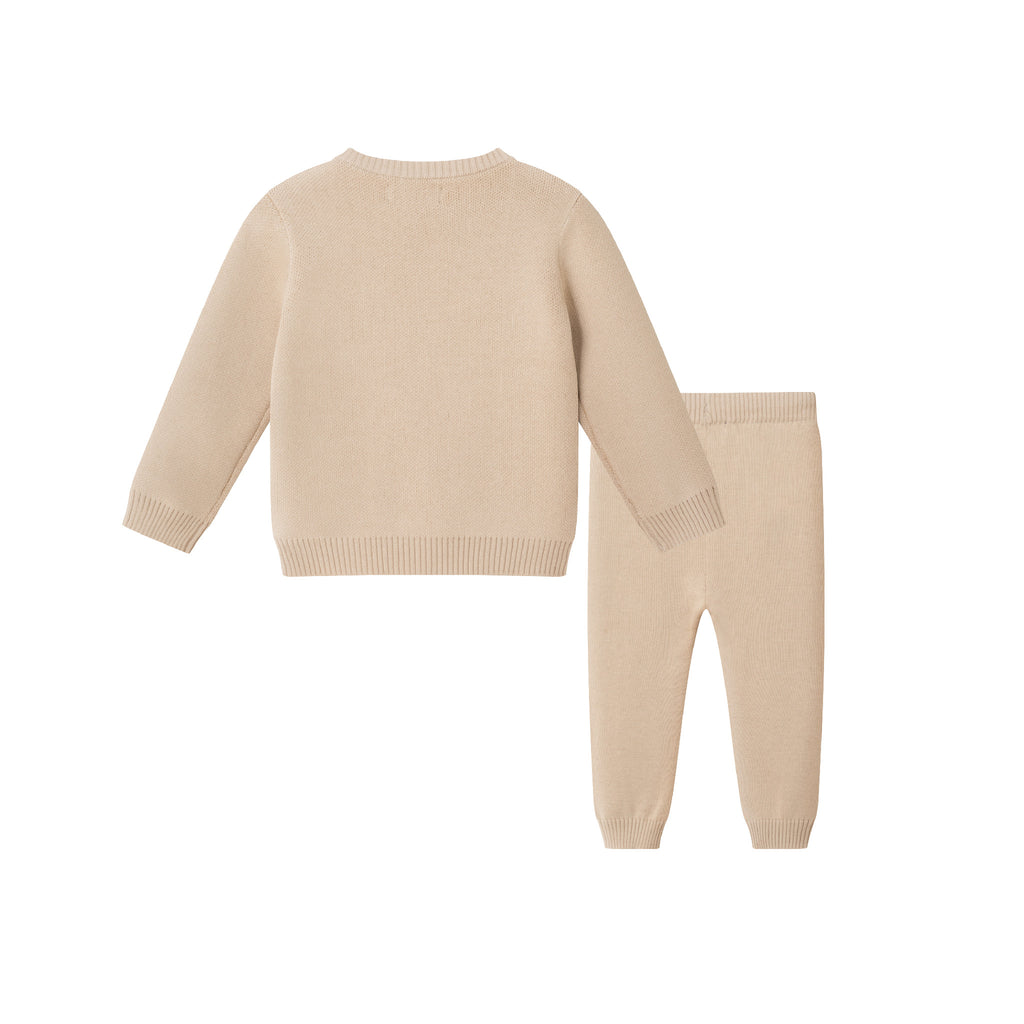 Infant Baby Sweater Set | Beige Dino - Andy & Evan