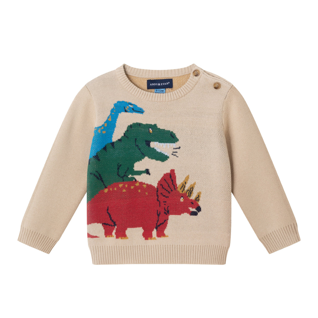 Infant Baby Sweater Set | Beige Dino - Andy & Evan