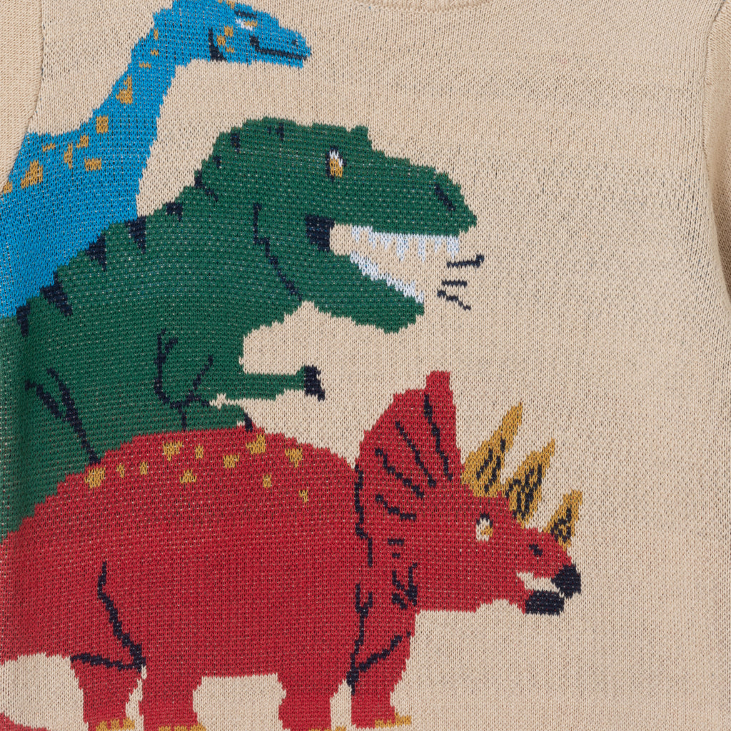 Infant Baby Sweater Set | Beige Dino - Andy & Evan
