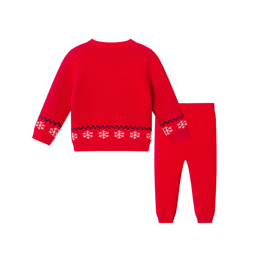 Infant Fair Isle Sweater Set | Red Dino - Andy & Evan