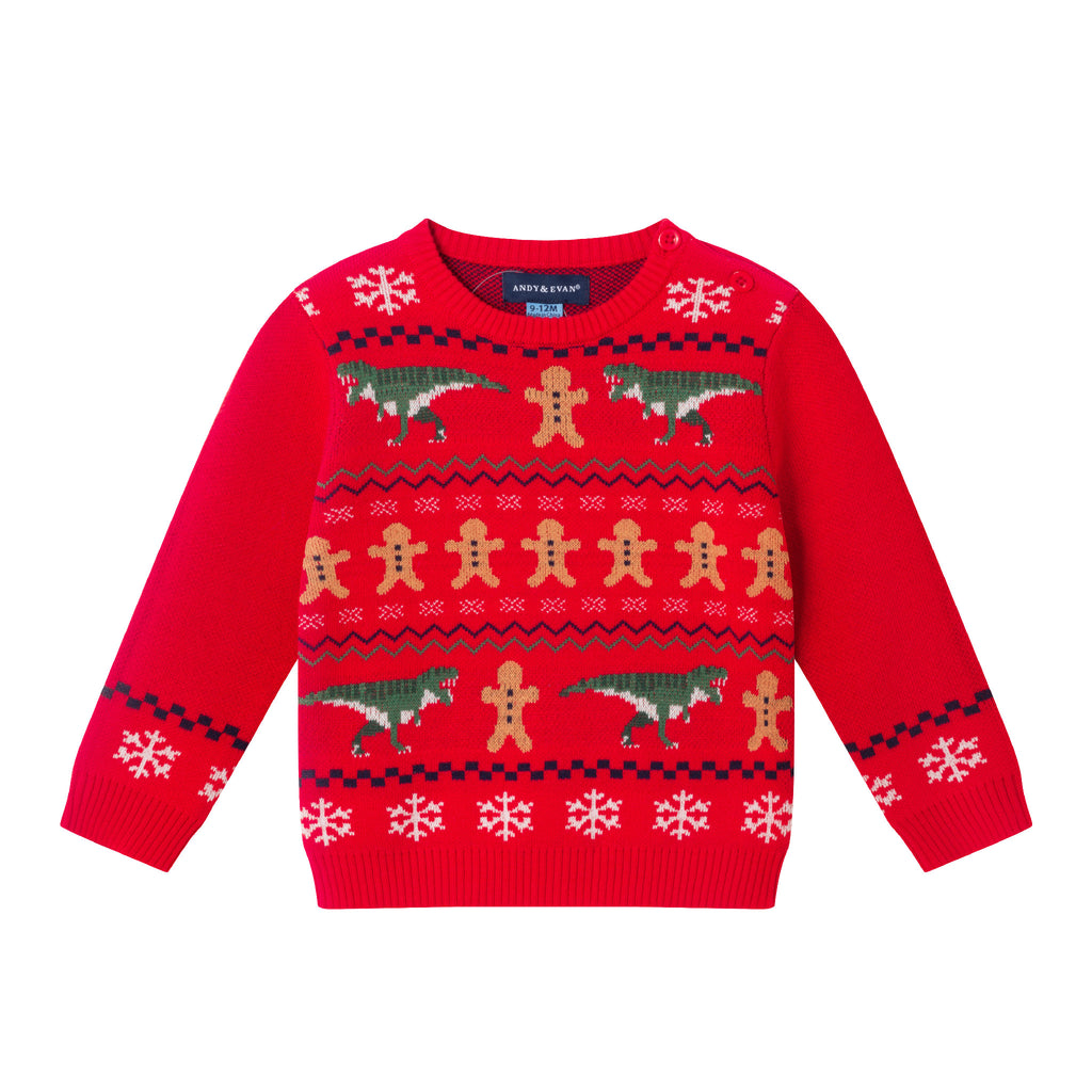 Infant Fair Isle Sweater Set | Red Dino - Andy & Evan