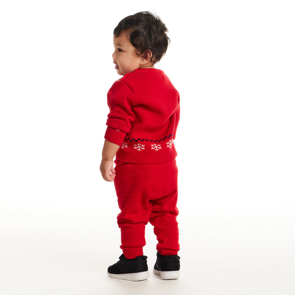 Infant Fair Isle Sweater Set | Red Dino - Andy & Evan