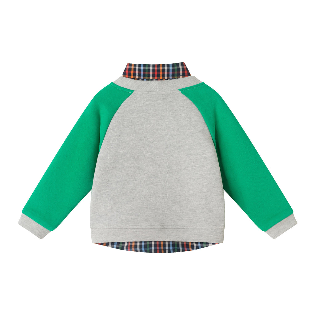 Infant Buttondown & Twill Pant Set | Grey Cardigan - Andy & Evan