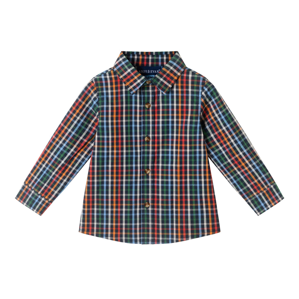 Infant Buttondown & Twill Pant Set | Grey Cardigan - Andy & Evan