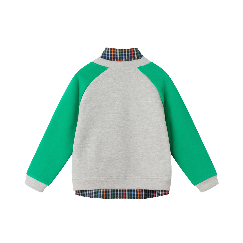 Kids Buttondown & Twill Pant Set | Grey Cardigan - Andy & Evan