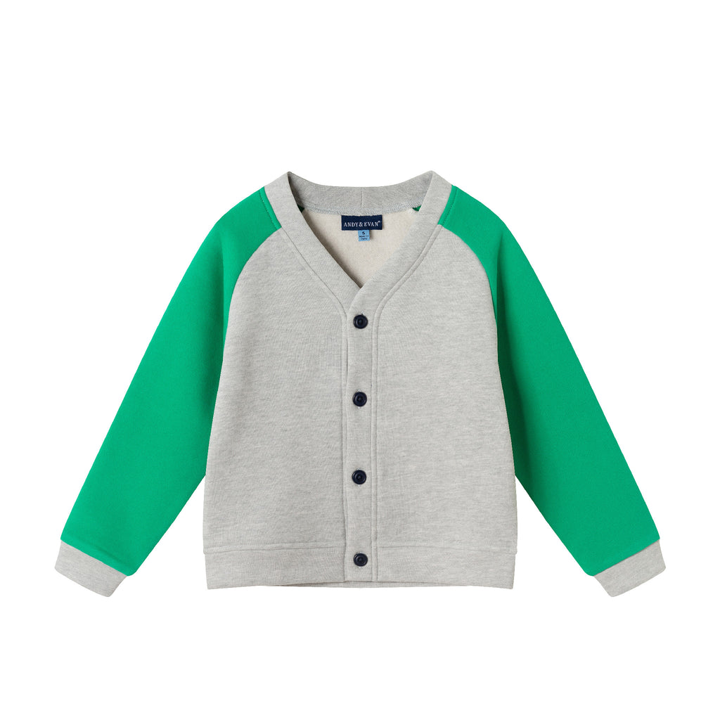 Kids Buttondown & Twill Pant Set | Grey Cardigan - Andy & Evan