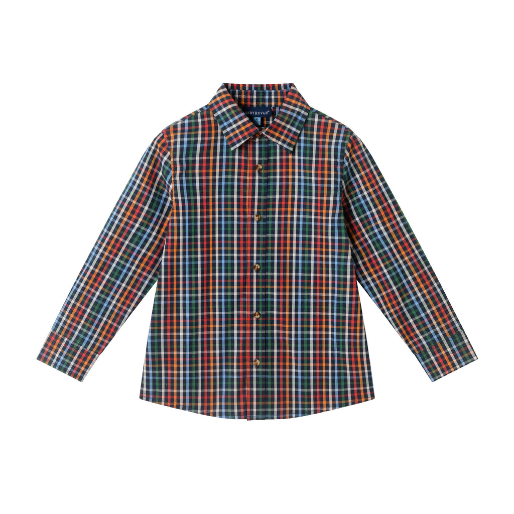 Kids Buttondown & Twill Pant Set | Grey Cardigan - Andy & Evan