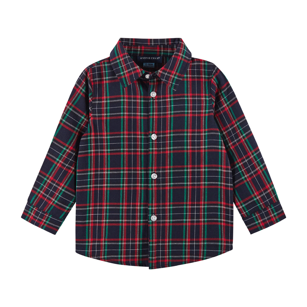 Infant Vest Set | Navy Plaid - Andy & Evan