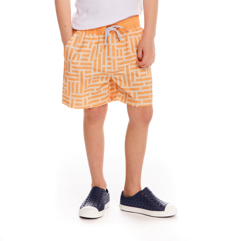 Comfort Stretch Lined Boardshort | Geometric Print (4-12 Years) - Andy & Evan