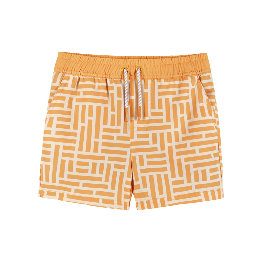 Comfort Stretch Lined Boardshort | Geometric Print (4-12 Years) - Andy & Evan