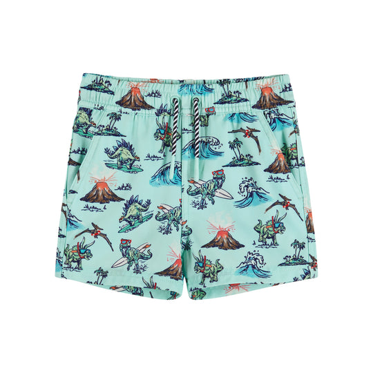 Kids Surfing Dinosaur Boardshort