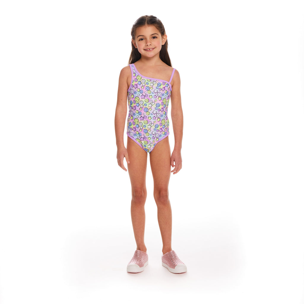 Smiley Print Cut-Out Swimsuit - Andy & Evan