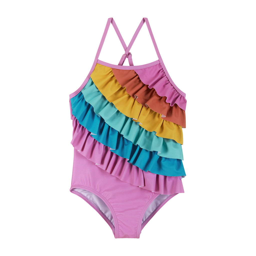 Rainbow Ruffle Detail Swimsuit - Andy & Evan