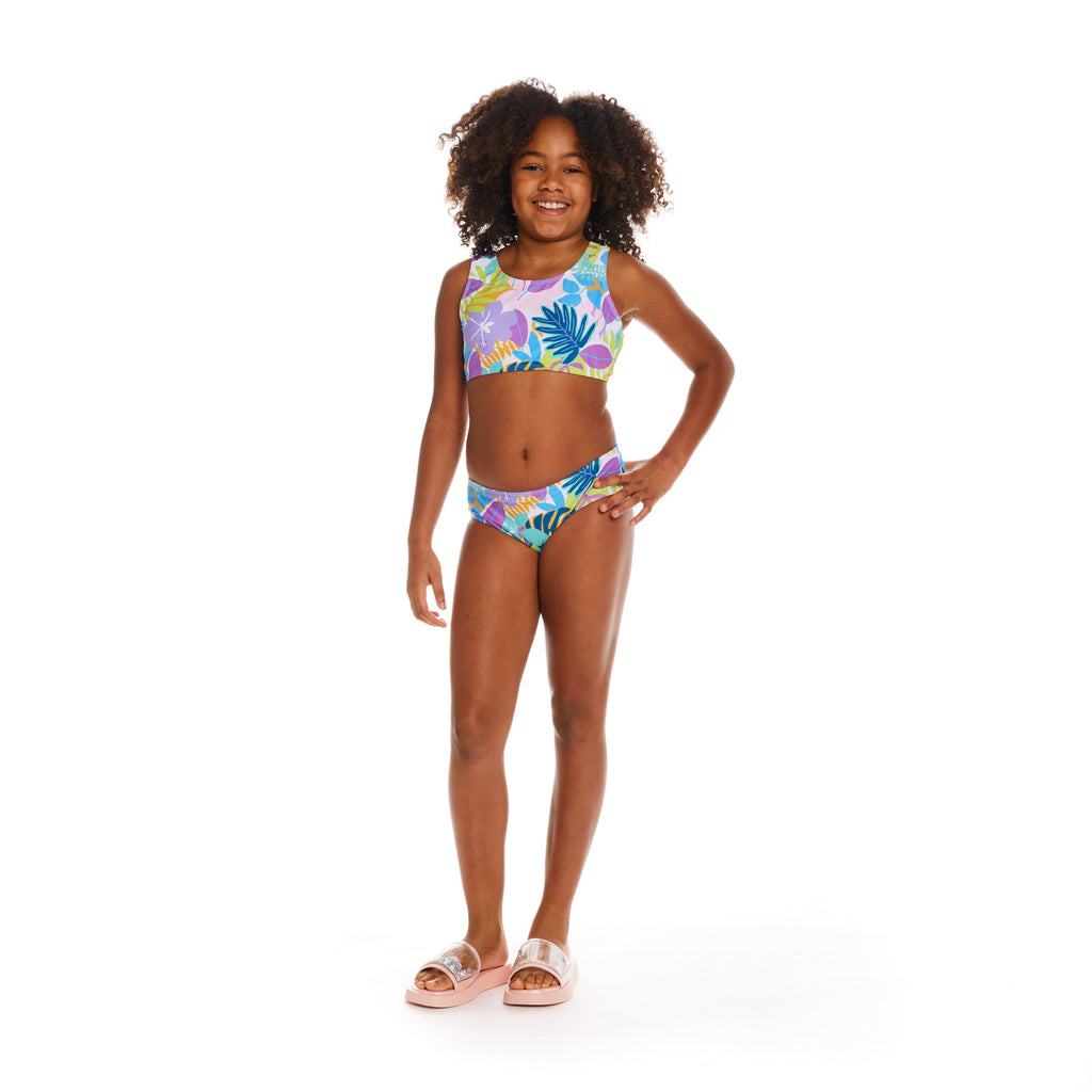 Two-Piece Swimsuit (Size 7-16 Years) | Tropical Print - Andy & Evan