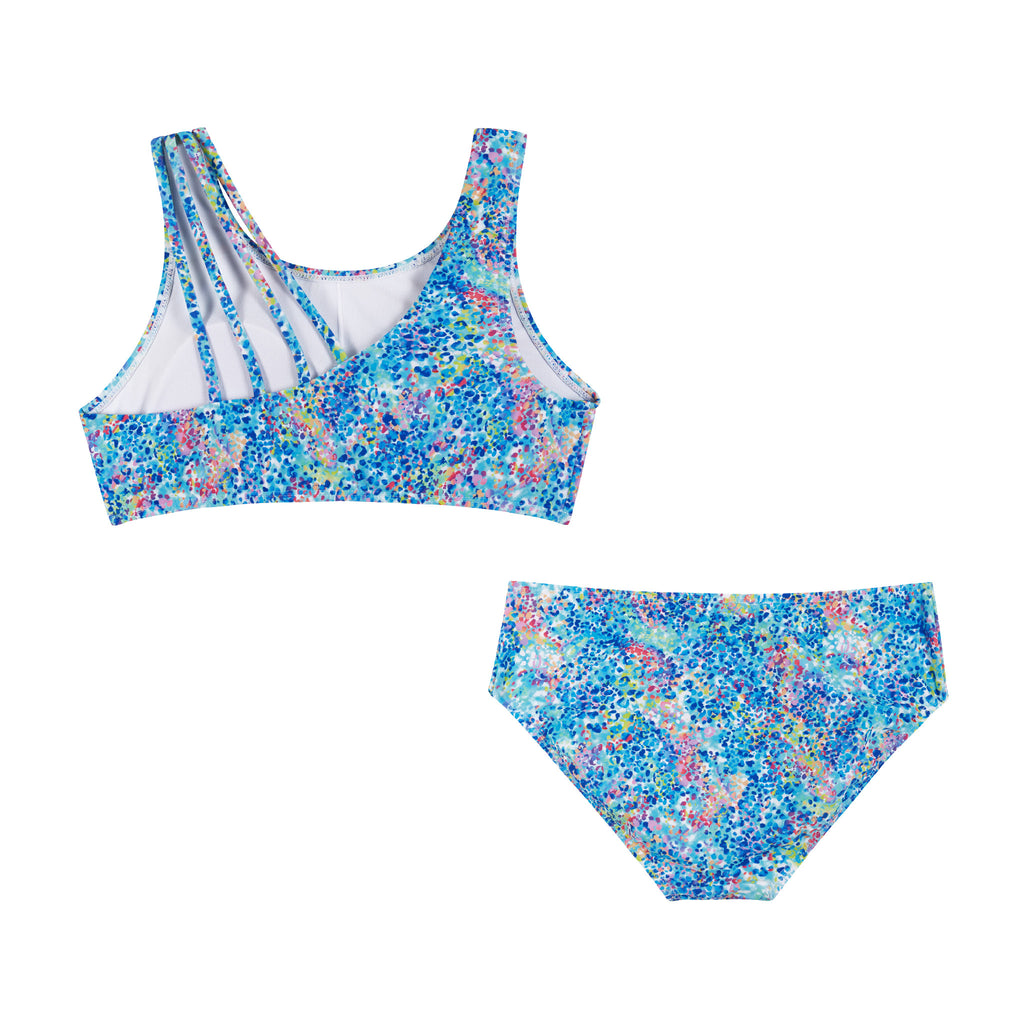 Two-Piece Swimsuit (Size 7-16 Years) | Blue Abstract - Andy & Evan