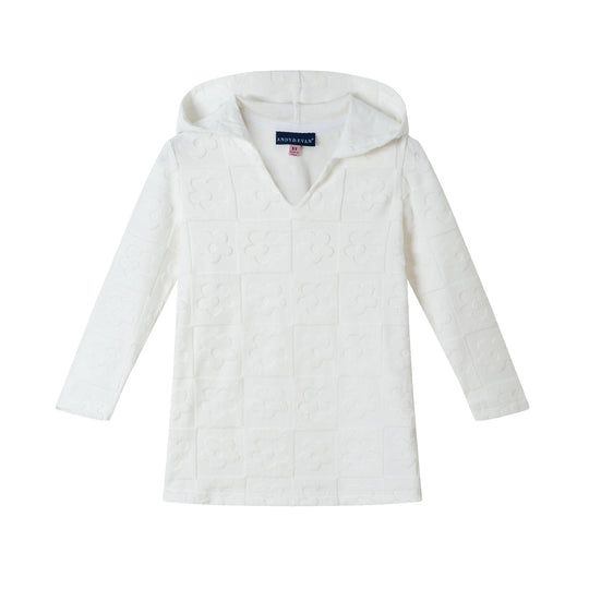 Kids (2-6x) Hooded Terry Cover-Up | White