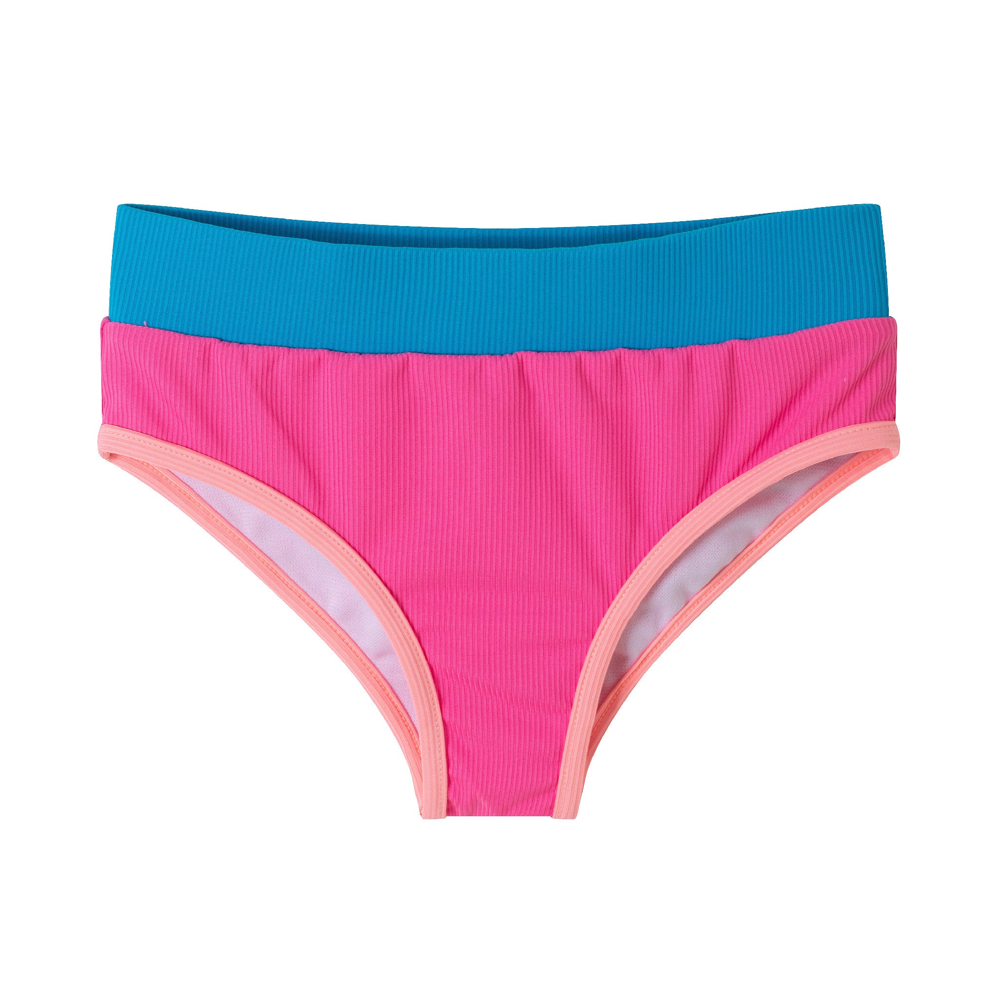 Kids (4-16) Two Piece Swimsuit Set | Pink Color Block – Andy & Evan