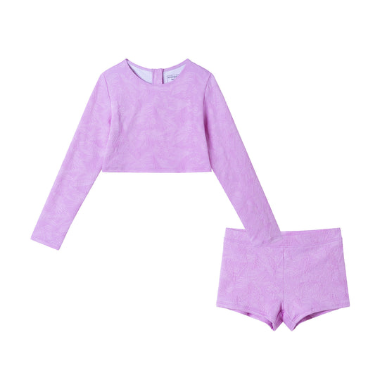 Kids (7-16) Two Piece Rashguard Set | Lavender Breeze