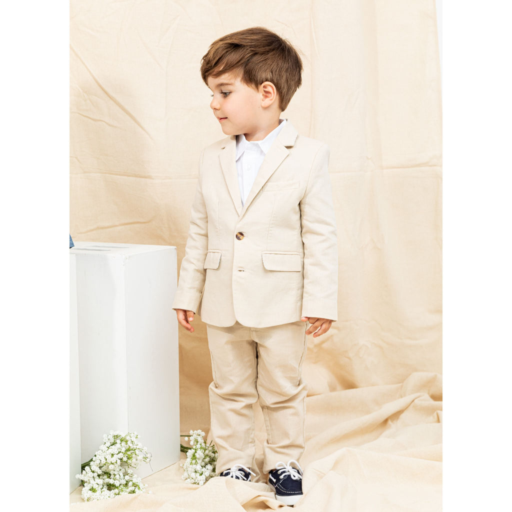 2-Piece Stone Suit Set | Stone (Size 7 Years) - Andy & Evan