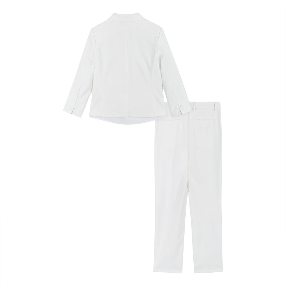 4-Piece Suit Set (Size 8-14 Years) | White - Andy & Evan
