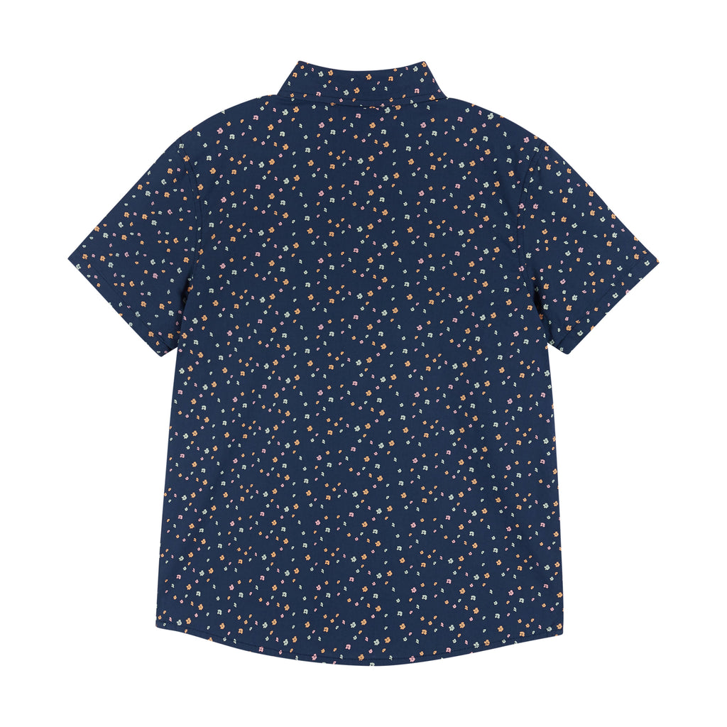 Navy Floral Print Buttondown Shirt (Size 8-16 years) - Andy & Evan