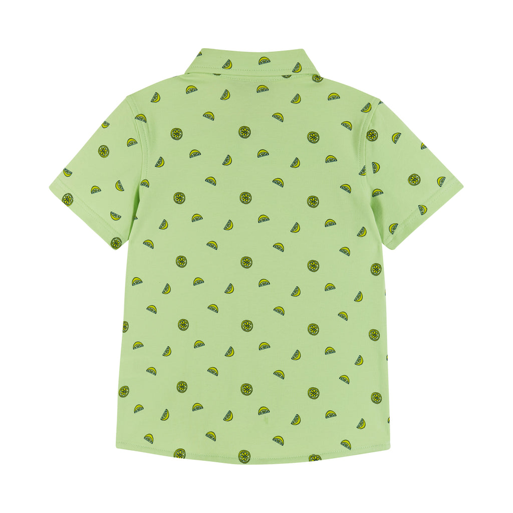 Short Sleeve Buttondown Shirt | Lt Green Lemons - Andy & Evan