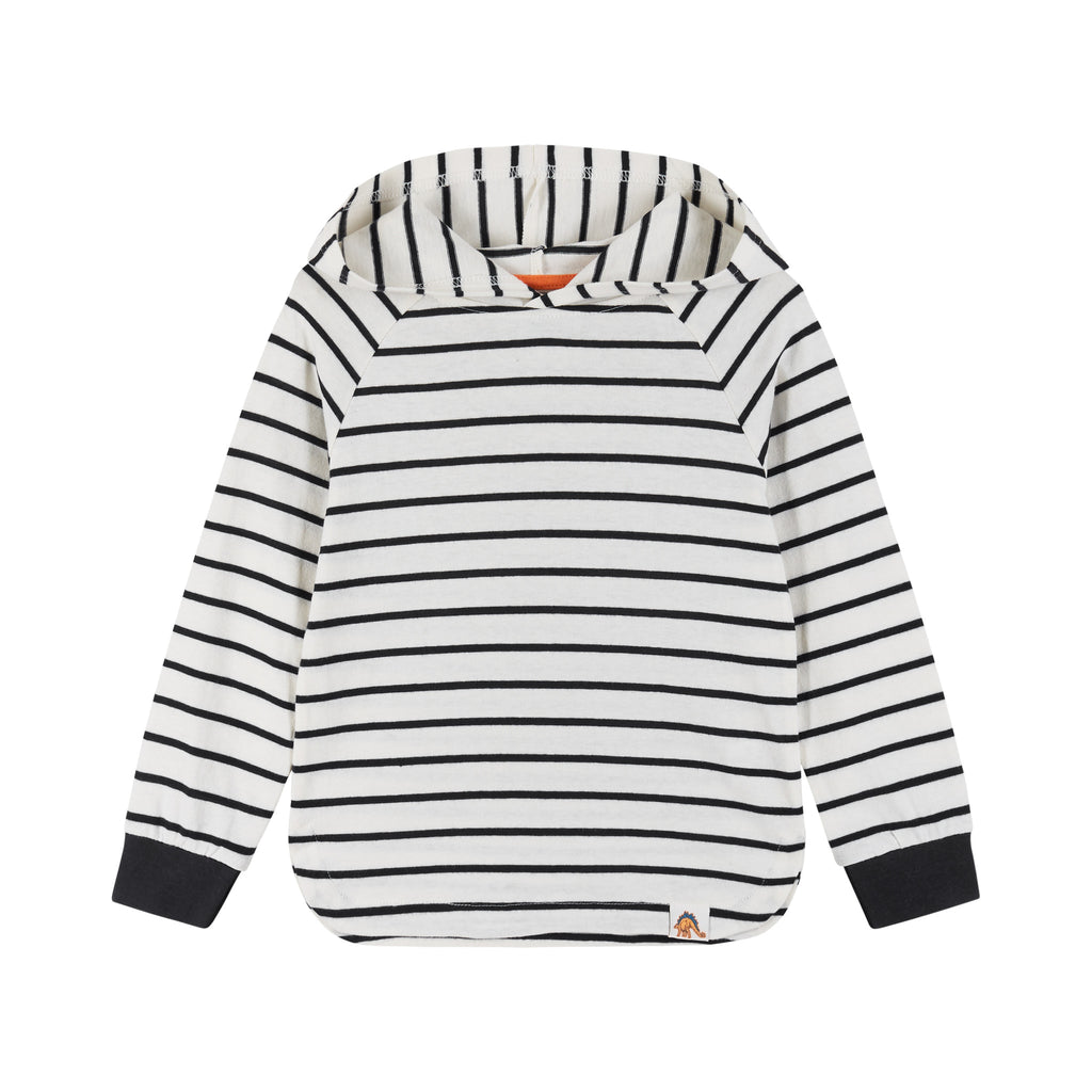 White Striped Knit Hoodie - Andy & Evan