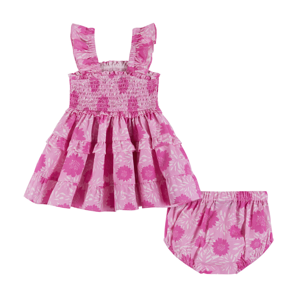 Infant Tiered Maxi Dress | Pink Floral - Andy & Evan