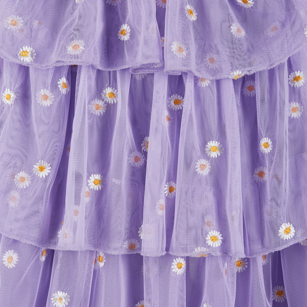 Purple Floral Ruffle Tiered Dress - Andy & Evan